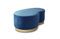 Miniatura Pouf a forma di fagiolo a due posti blu Dallas Foto ritagliata