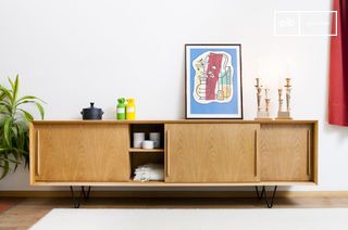 -Grande cassettiera in rovere chiaro Fiska
