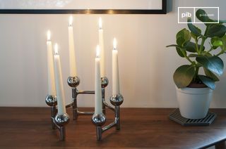 Candelabro cromato Hexabal