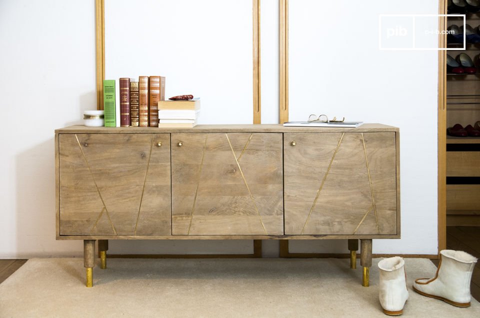 Credenza in legno Messinki - Legno brillante, accenti