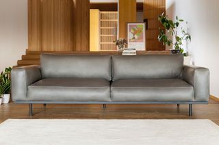Divano 3 posti Almond grigio in pelle
