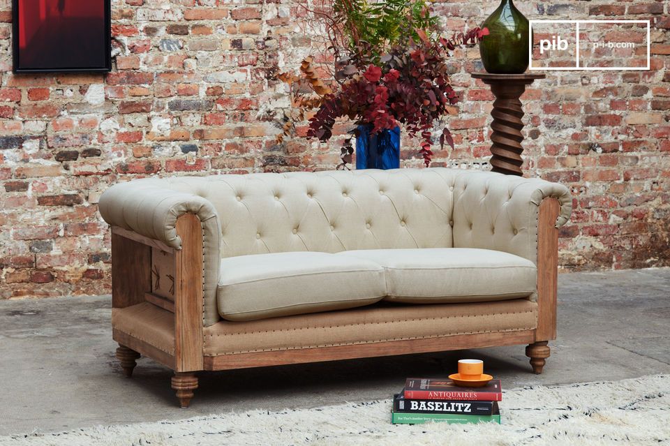 Divano Chesterfield Montaigu a 2 posti Almond