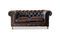 Miniatura Divano Chesterfield a 2 posti in pelle color marrone Jahn Foto ritagliata