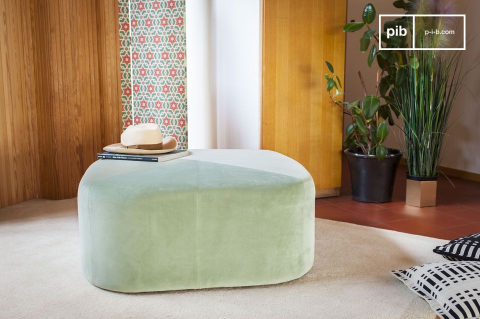 Grande pouf in velluto verde Skagen