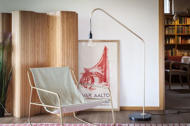 Lampada da lettura in metallo e marmo Mogens