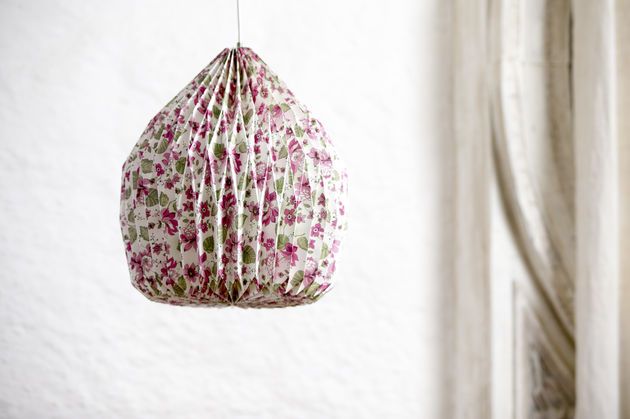 Lampadario origami a fiori