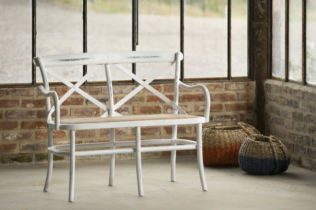 Panca in legno bianco Pampelune