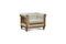 Miniatura Poltrona Chesterfield in lino e cotone mandorla Montaigu Foto ritagliata
