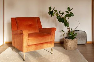 Poltrona in velluto arancione Elbrousse