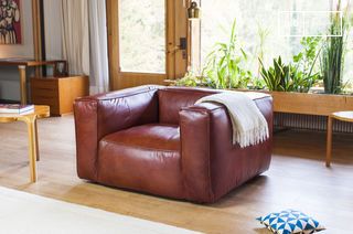 Poltrona in pelle mogano Krieger