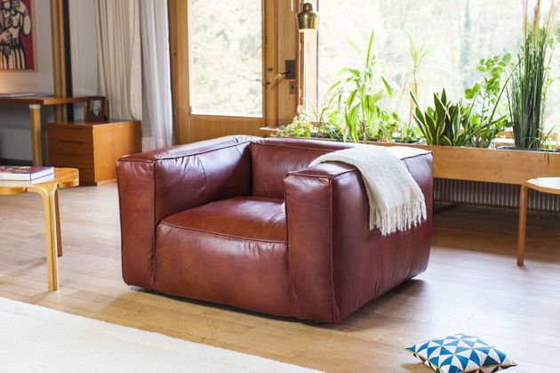Poltrona in pelle mogano Krieger