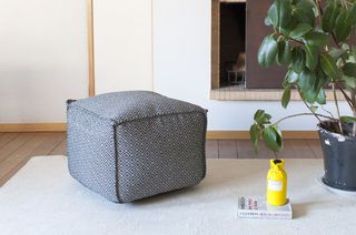 Pouf bianco e nero Cabourg