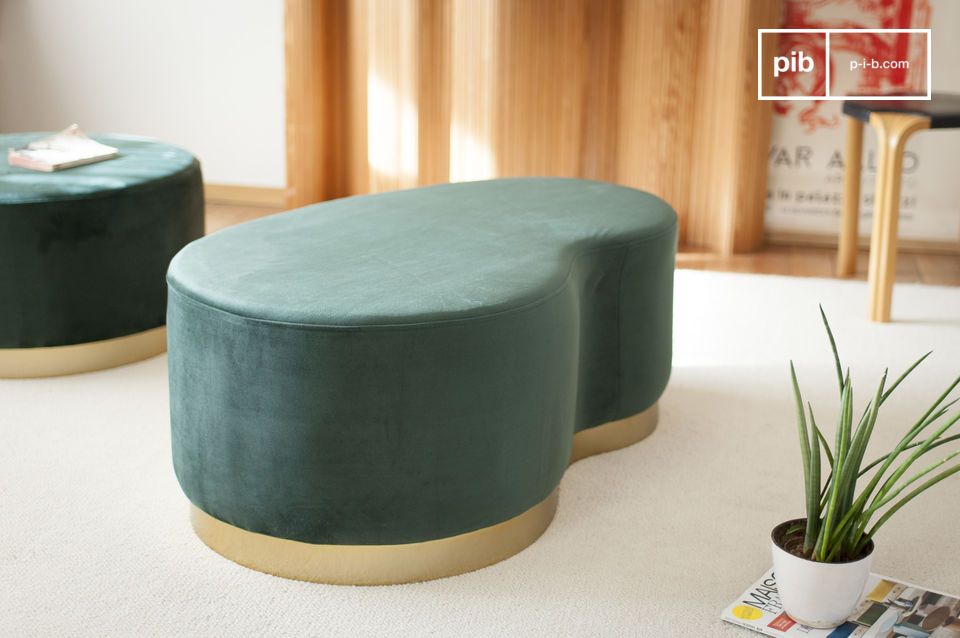 Pouf in velluto a due piazze Dallas - ode eleganza fagiolo