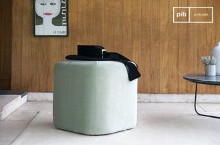 Pouf in velluto verde Skagen