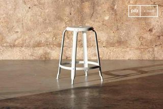 Sgabello da bar rivettato bianco 60cm